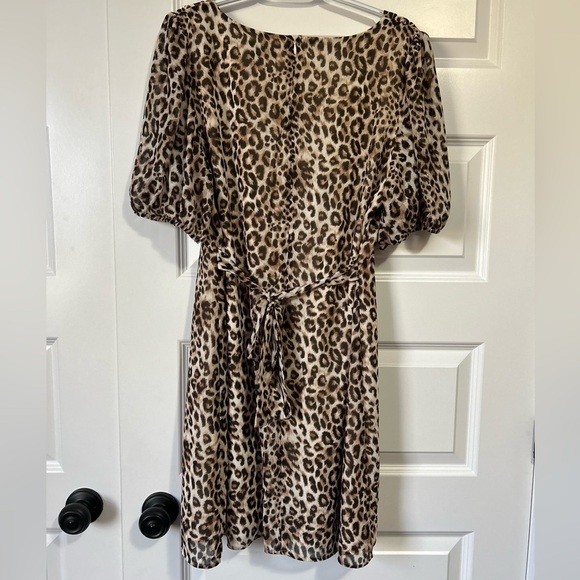 Wayf Leopard Print Animal V Neck Mini Dress XL - Picture 10 of 10